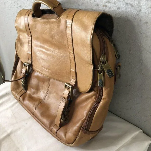 Samsonite Brown 18" Leather Laptop Bag Briefcase Mens Soft Case Satchel Work - Picture 6 of 16